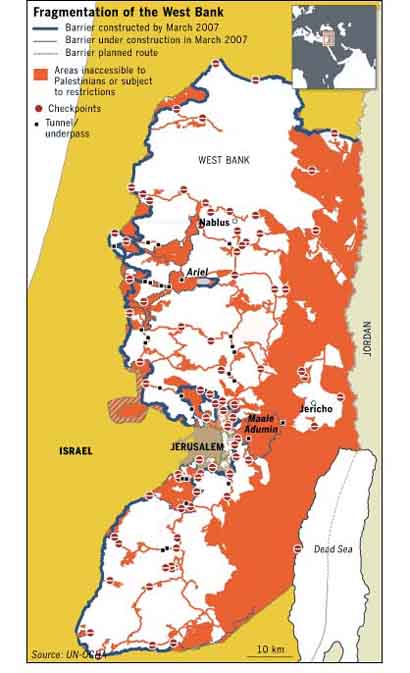 La nouvelle carte de l'ONU dresse une carte de la réalité en Cisjordanie